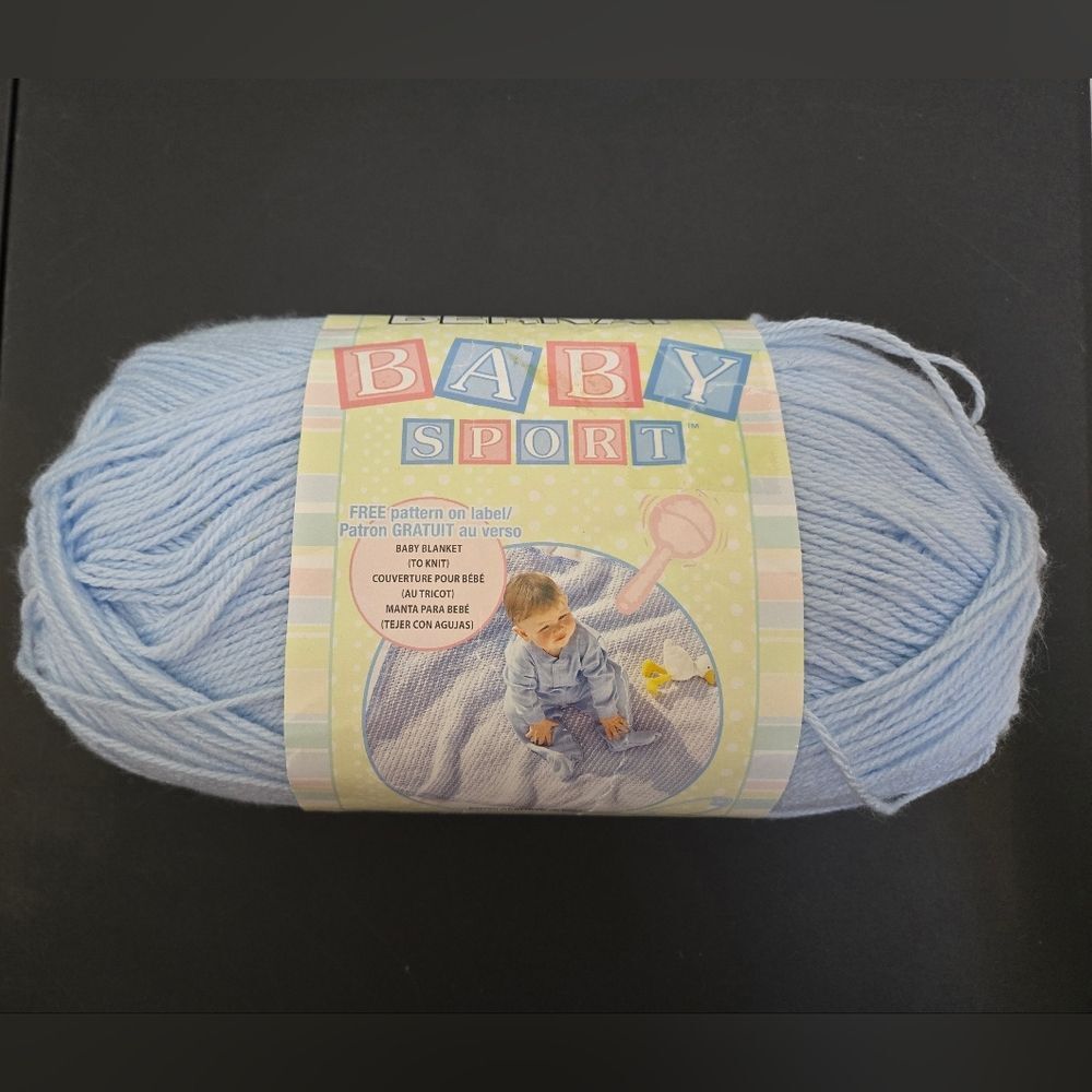 BERNAT BABY  SPORT YARN 10 OZ PALE BLUE, 1077 Yards